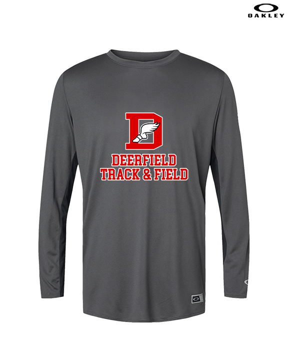 Deerfield HS Track and Field Logo Red - Mens Oakley Longsleeve