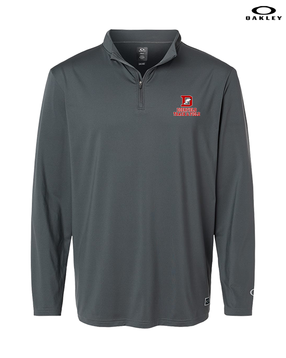 Deerfield HS Track and Field Logo Red - Mens Oakley Quarter Zip