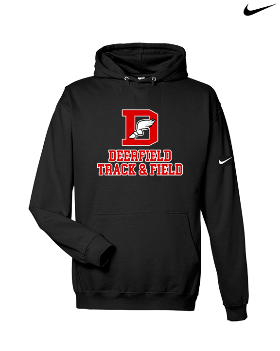 Deerfield HS Track and Field Logo Red - Nike Club Fleece Hoodie