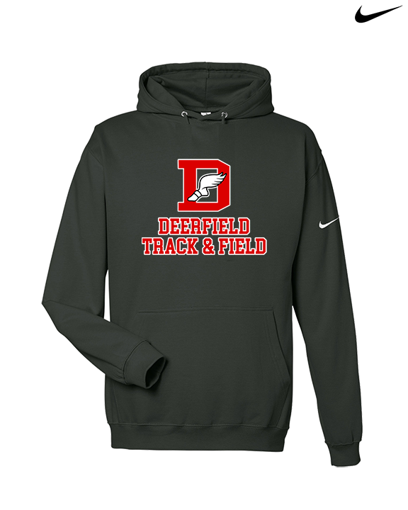 Deerfield HS Track and Field Logo Red - Nike Club Fleece Hoodie