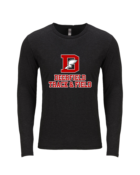 Deerfield HS Track and Field Logo Red - Tri-Blend Long Sleeve