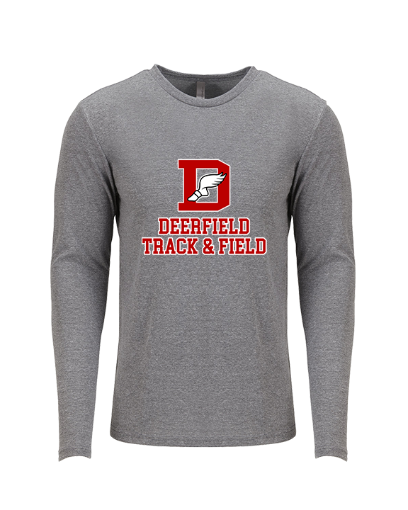 Deerfield HS Track and Field Logo Red - Tri-Blend Long Sleeve