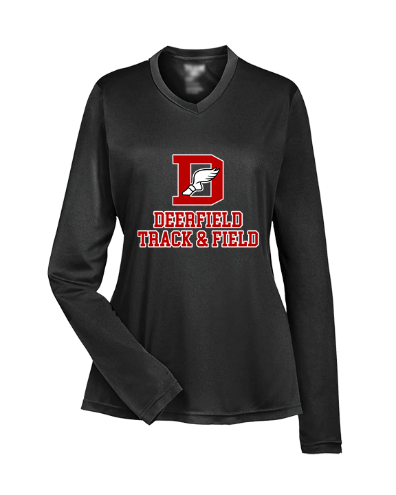 Deerfield HS Track and Field Logo Red - Womens Performance Longsleeve