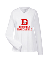 Deerfield HS Track and Field Logo Red - Womens Performance Longsleeve