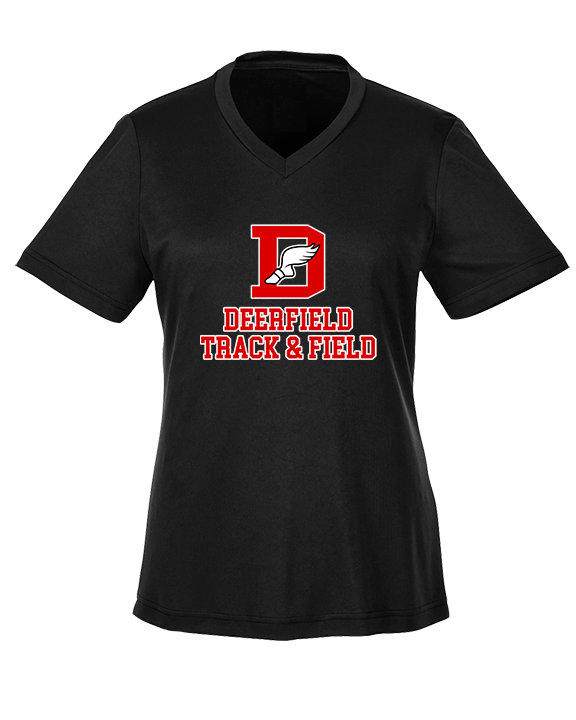 Deerfield HS Track and Field Logo Red - Womens Performance Shirt