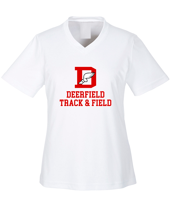 Deerfield HS Track and Field Logo Red - Womens Performance Shirt