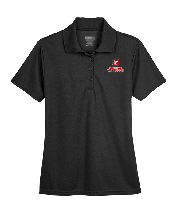 Deerfield HS Track and Field Logo Red - Womens Polo