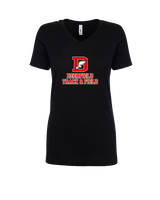 Deerfield HS Track and Field Logo Red - Womens Vneck