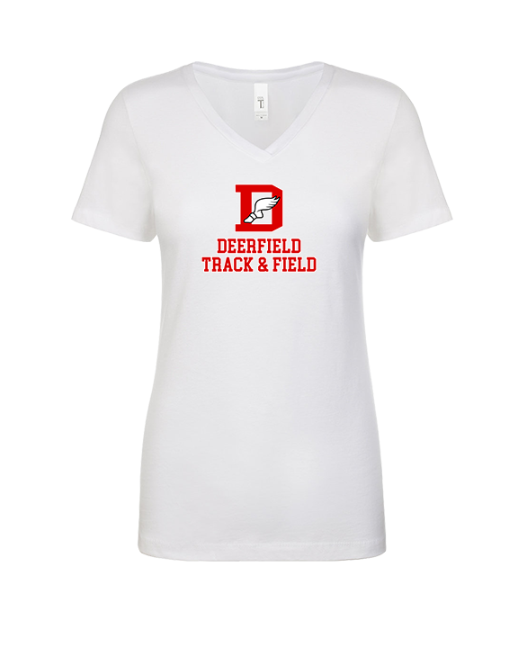 Deerfield HS Track and Field Logo Red - Womens Vneck