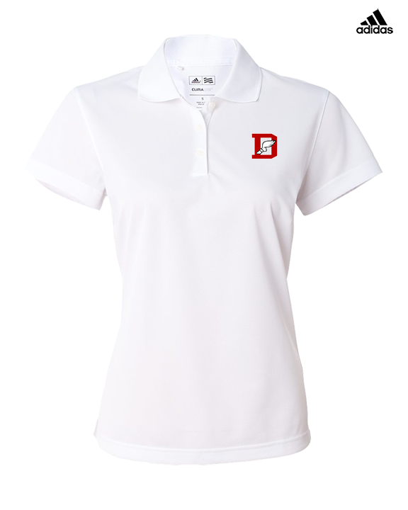 Deerfield HS Track and Field Logo Red D - Adidas Womens Polo