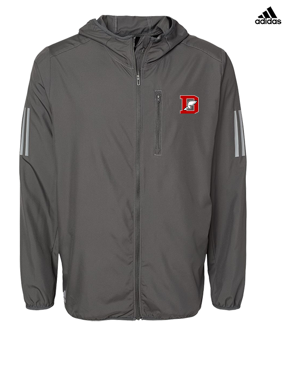Deerfield HS Track and Field Logo Red D - Mens Adidas Full Zip Jacket