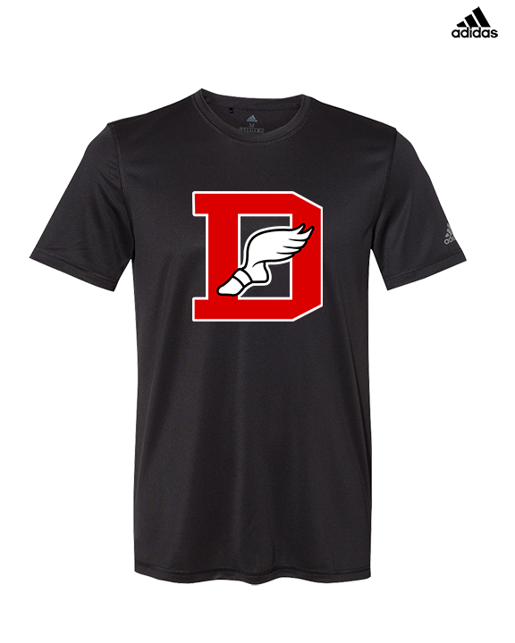 Deerfield HS Track and Field Logo Red D - Mens Adidas Performance Shirt