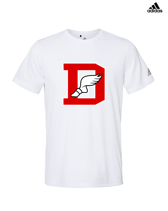 Deerfield HS Track and Field Logo Red D - Mens Adidas Performance Shirt