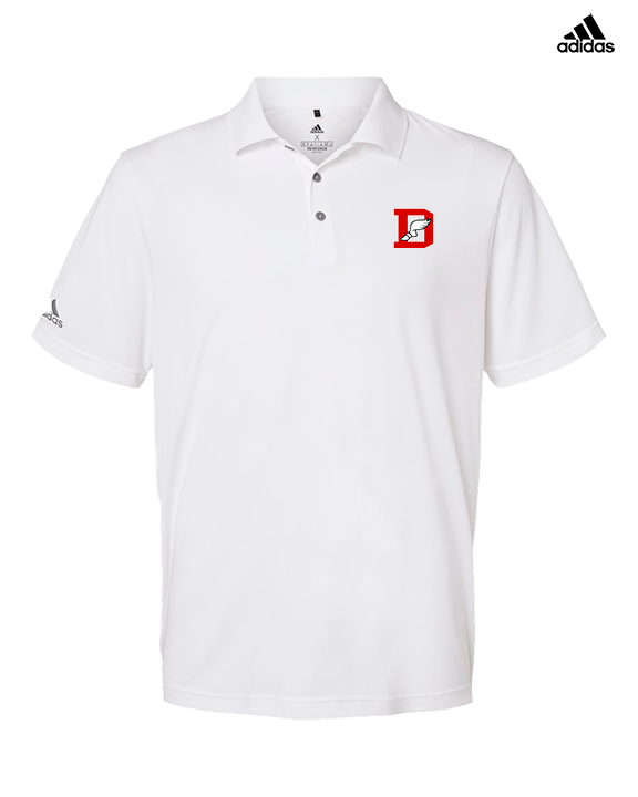 Deerfield HS Track and Field Logo Red D - Mens Adidas Polo