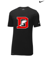 Deerfield HS Track and Field Logo Red D - Mens Nike Cotton Poly Tee