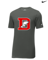 Deerfield HS Track and Field Logo Red D - Mens Nike Cotton Poly Tee
