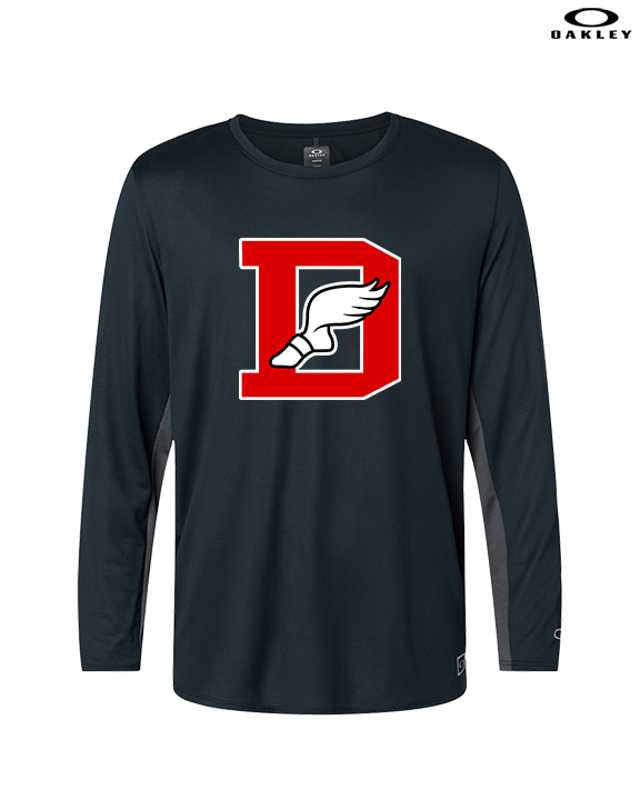 Deerfield HS Track and Field Logo Red D - Mens Oakley Longsleeve