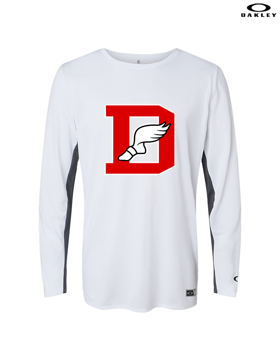 Deerfield HS Track and Field Logo Red D - Mens Oakley Longsleeve