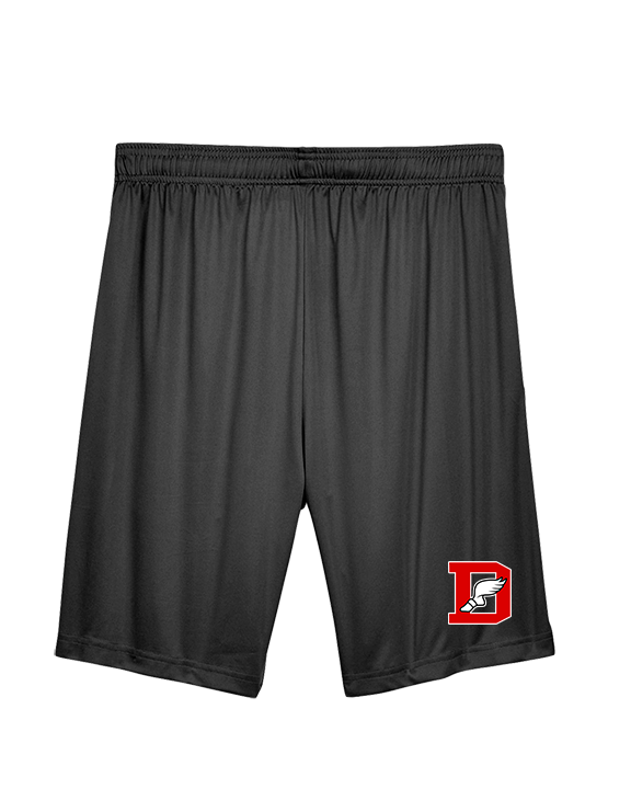 Deerfield HS Track and Field Logo Red D - Mens Training Shorts with Pockets