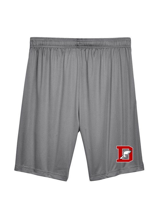 Deerfield HS Track and Field Logo Red D - Mens Training Shorts with Pockets