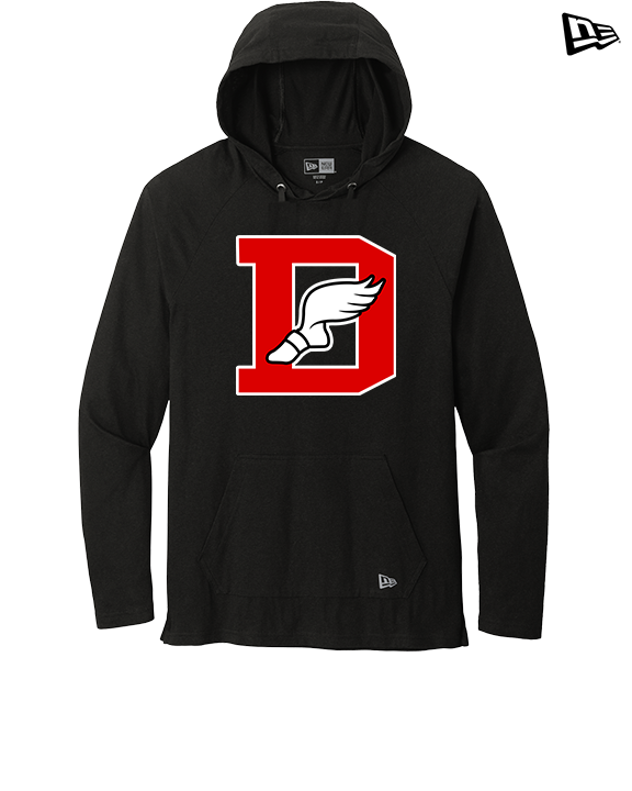 Deerfield HS Track and Field Logo Red D - New Era Tri-Blend Hoodie