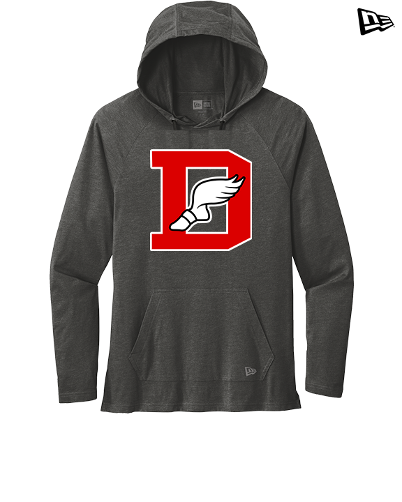 Deerfield HS Track and Field Logo Red D - New Era Tri-Blend Hoodie