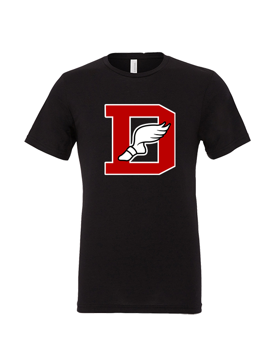 Deerfield HS Track and Field Logo Red D - Tri-Blend Shirt