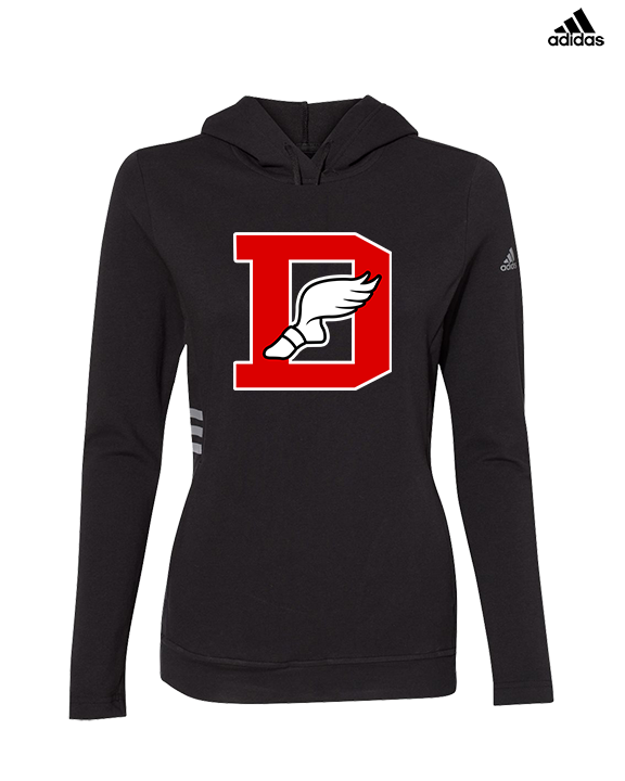 Deerfield HS Track and Field Logo Red D - Womens Adidas Hoodie