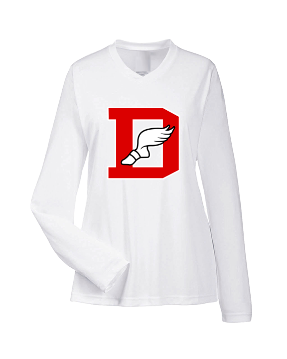 Deerfield HS Track and Field Logo Red D - Womens Performance Longsleeve