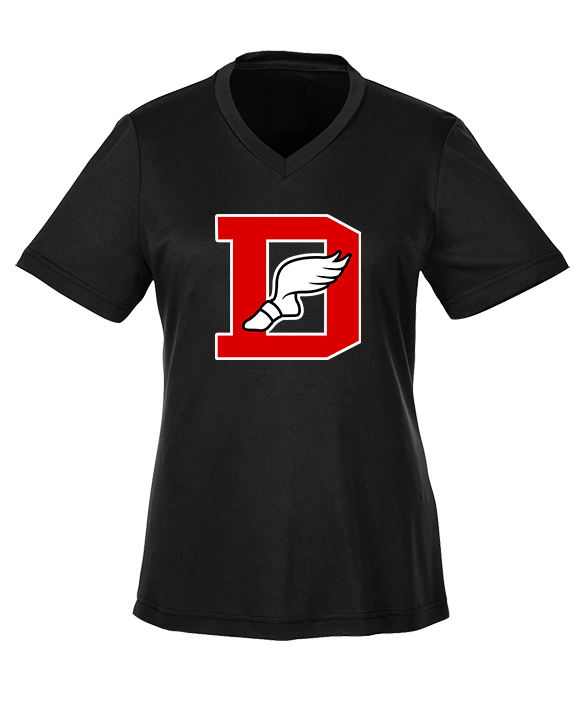 Deerfield HS Track and Field Logo Red D - Womens Performance Shirt