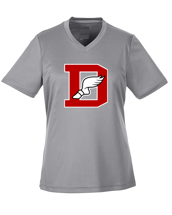 Deerfield HS Track and Field Logo Red D - Womens Performance Shirt