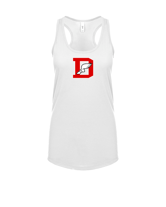 Deerfield HS Track and Field Logo Red D - Womens Tank Top