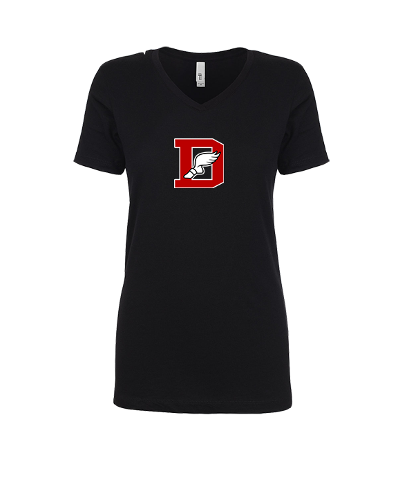 Deerfield HS Track and Field Logo Red D - Womens Vneck