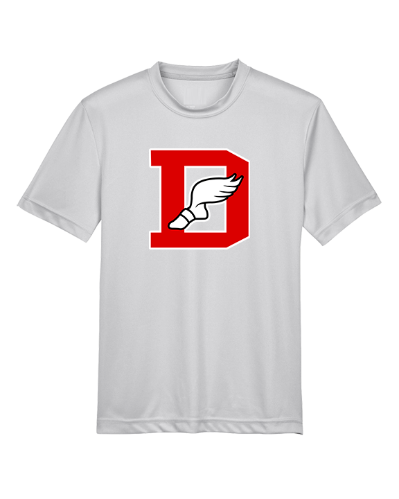 Deerfield HS Track and Field Logo Red D - Youth Performance Shirt