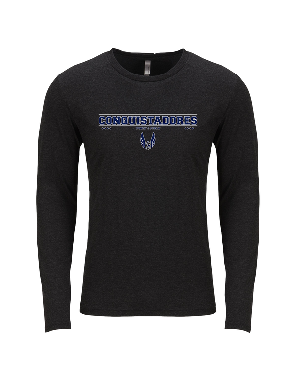 Del Valle HS Track and Field Border - Tri Blend Long Sleeve