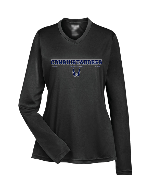 Del Valle HS Track and Field Border - Womens Performance Long Sleeve