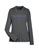 Del Valle HS Track and Field Border - Womens Performance Long Sleeve