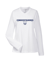 Del Valle HS Track and Field Border - Womens Performance Long Sleeve