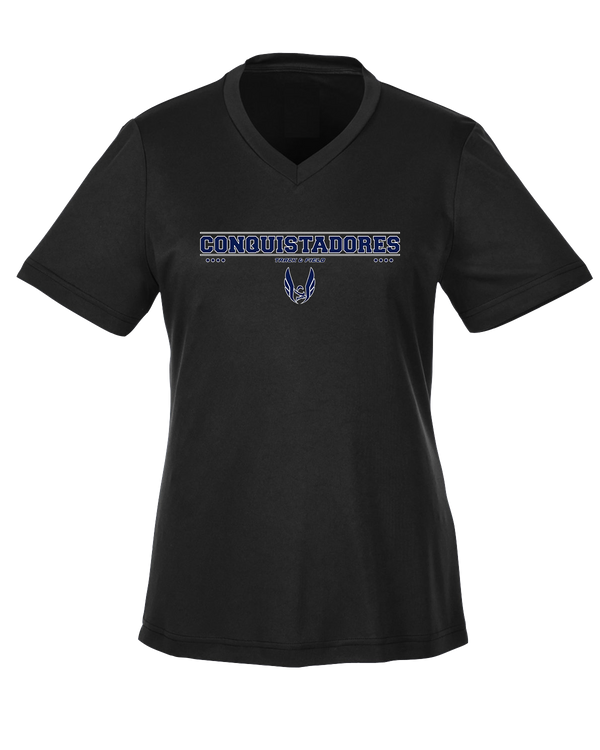 Del Valle HS Track and Field Border - Womens Performance Shirt
