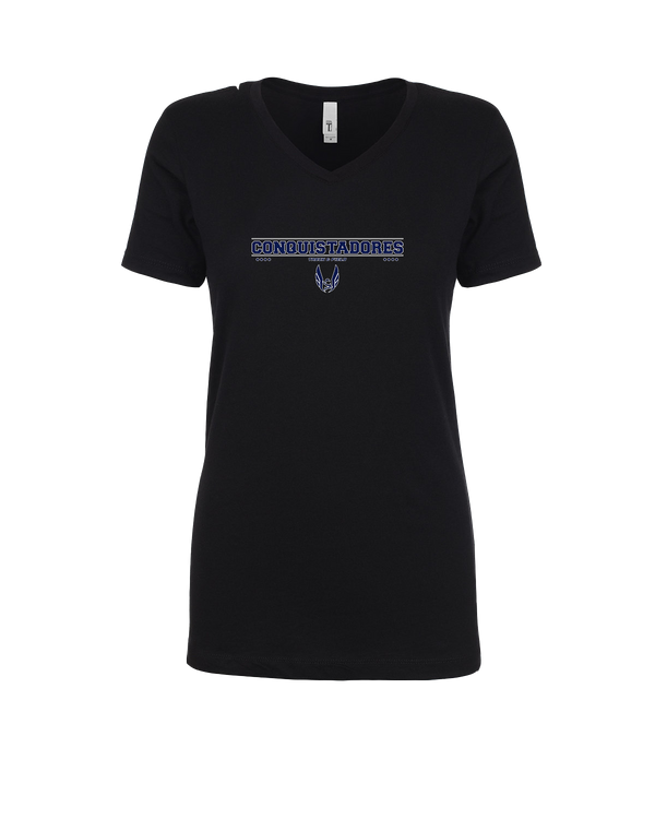 Del Valle HS Track and Field Border - Womens V-Neck
