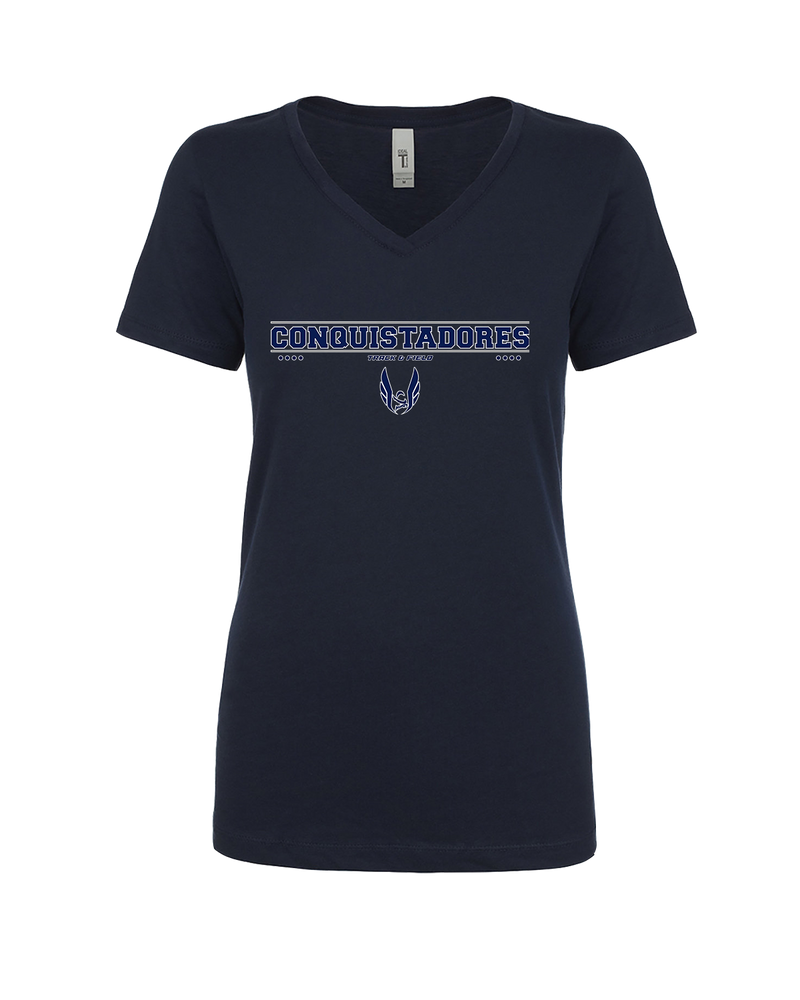 Del Valle HS Track and Field Border - Womens V-Neck