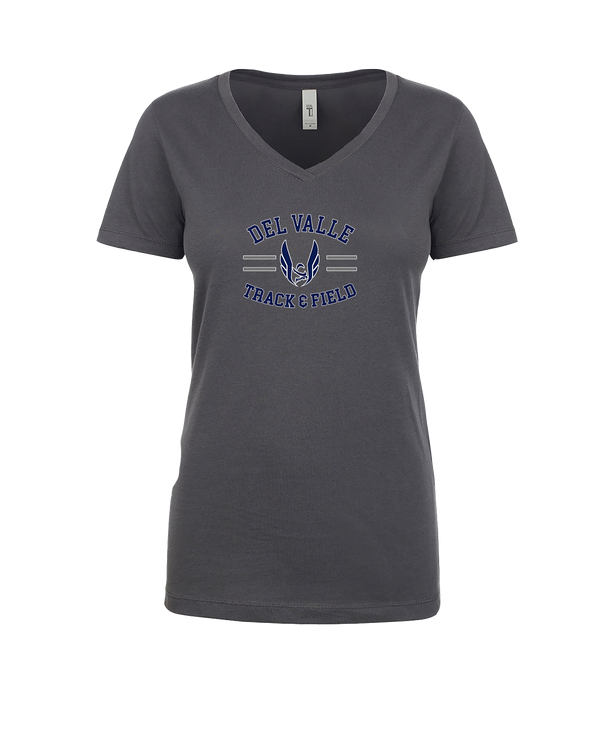 Del Valle HS Track and Field Curve - Womens V-Neck