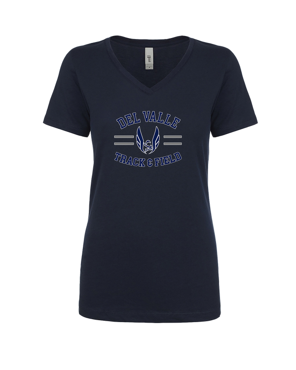 Del Valle HS Track and Field Curve - Womens V-Neck