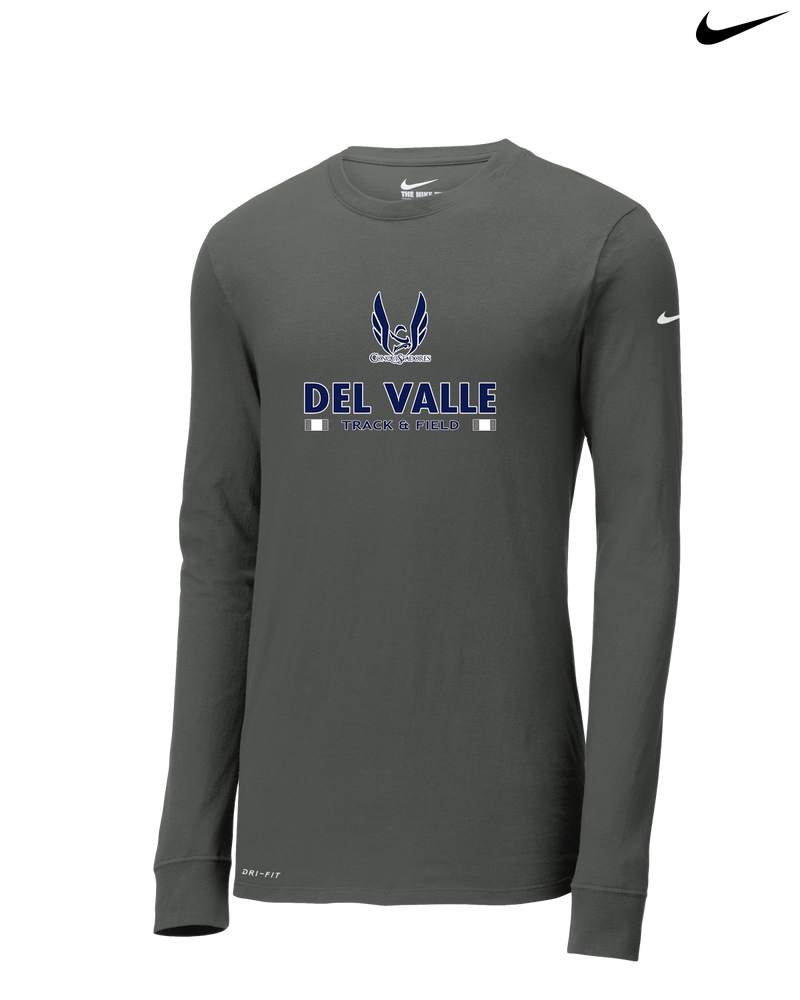 Del Valle HS Track and Field Stacked - Nike Dri-Fit Poly Long Sleeve