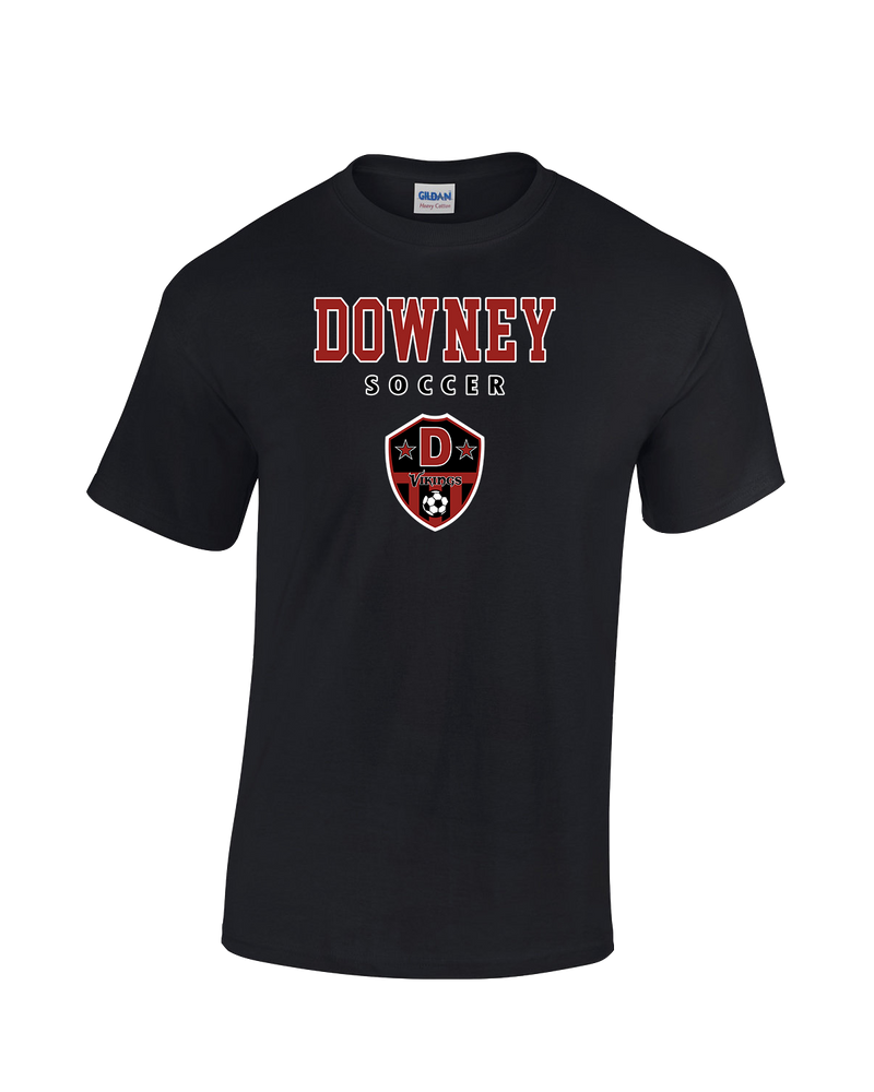 Downey HS Girls Soccer Block - Cotton T-Shirt