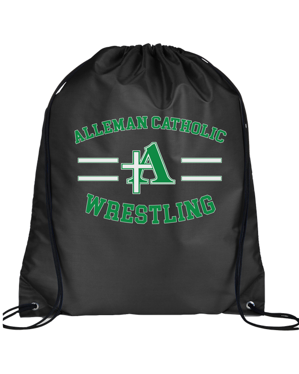 Alleman Catholic HS Wrestling Curve - Drawstring Bag