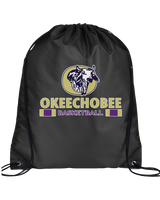 Okeechobee HS Girls Basketball Stacked - Drawstring Bag