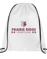 Prairie Ridge HS Wrestling Stacked - Drawstring Bag