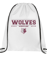 Prairie Ridge HS Wrestling Border - Drawstring Bag