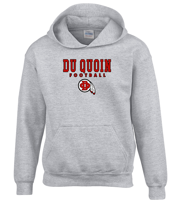 Du Quoin HS Football Block - Youth Hoodie